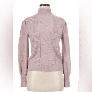 NWT Philosophy SML Blush Pink Argyle Mock Neck Sweater